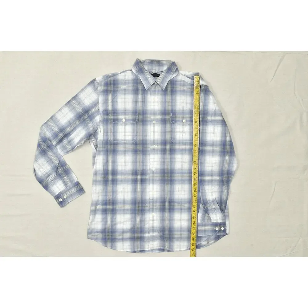 Banana Republic Men's Slim Fit Plaid Shirt Big & Tall Size XXL Pockets